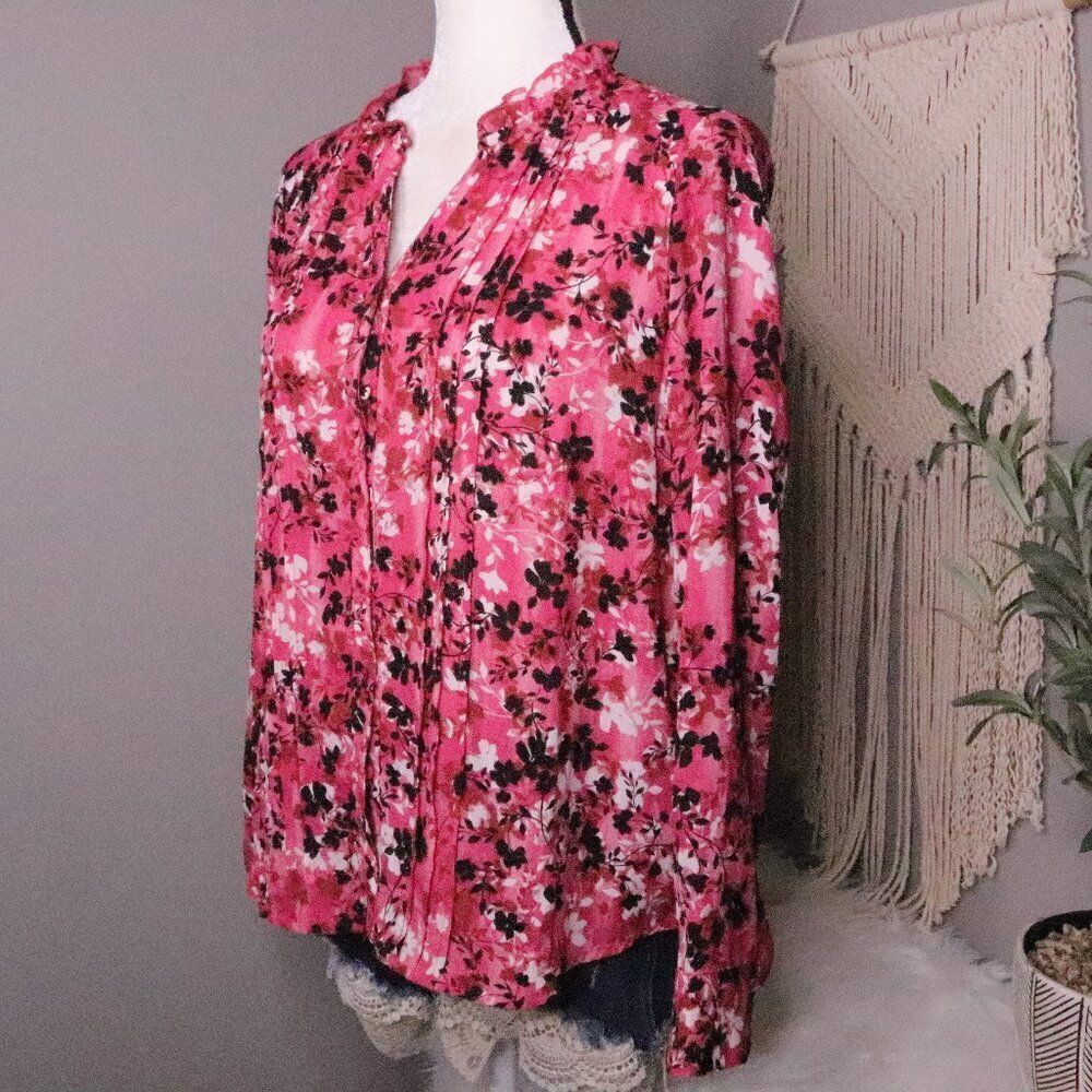 Nanette Lepore‎ | Floral Button Up Shirt Medium